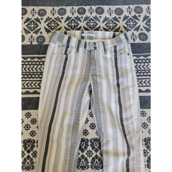 Womens Seven Jeans Multi Gray Stripe Denim Bottom jeans - Picture 6 of 8